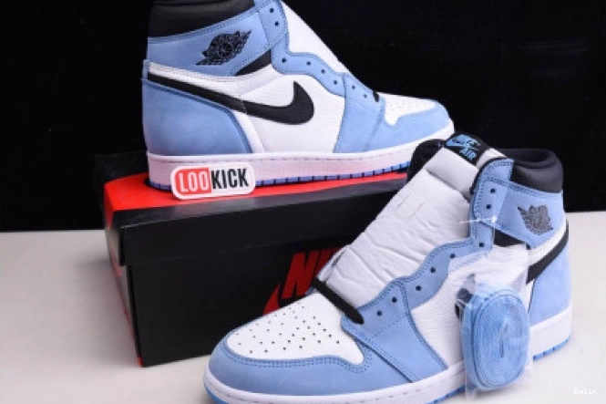 Bmlin RETRO AIR BLACK WHITE 555088-134 BLUE JORDAN UNIVERSITY 1 HIGH 0819